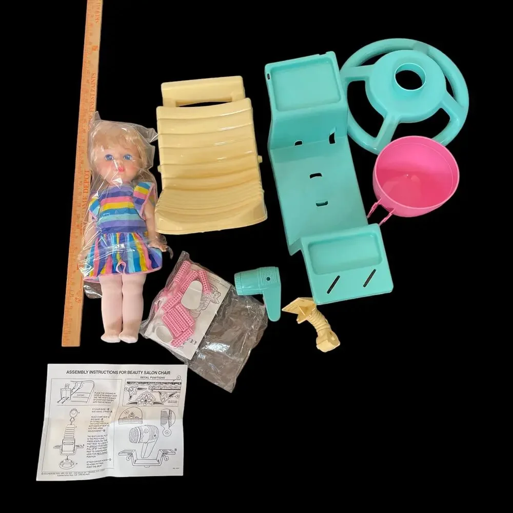Eegee Goldberger Sue & Her Beauty Salon Too Doll Playset Vtg HTF Open Box READ